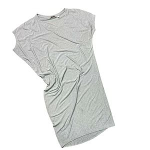 ATHLETA | sz XS Women's Gray Short Sleeve Knee Length Athletic Draped Crew Dress